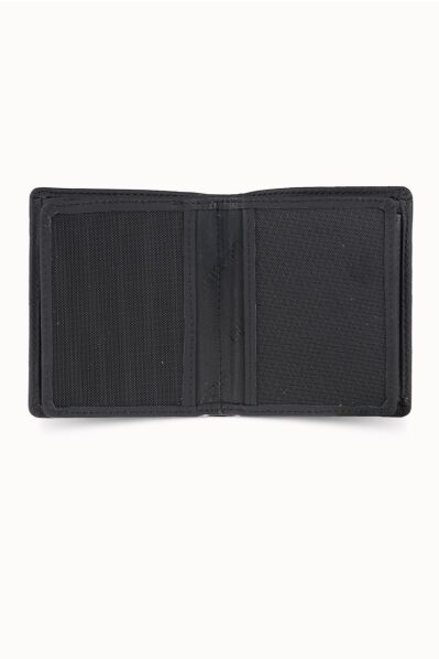 Guard Matte Black Leather Men's Wallet with Coin Entry - Thumbnail