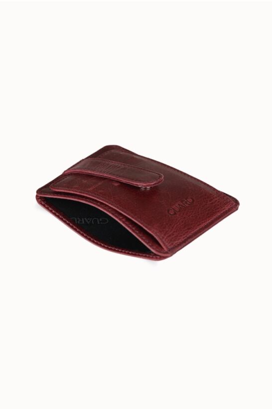 Guard Dikey Crazy Bordo Deri Kartlık