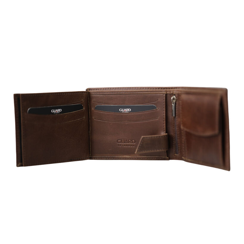 Guard Crazy Kahve Bozuk Para Bölmeli Deri Erkek Cüzdanı