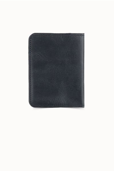 Guard - Guard Deer Printed Antique Black Leather Card Holder (1)