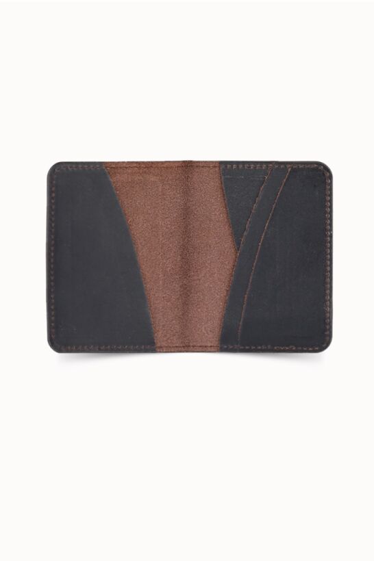 Guard Deer Printed Antique Brown Leather Card Holder