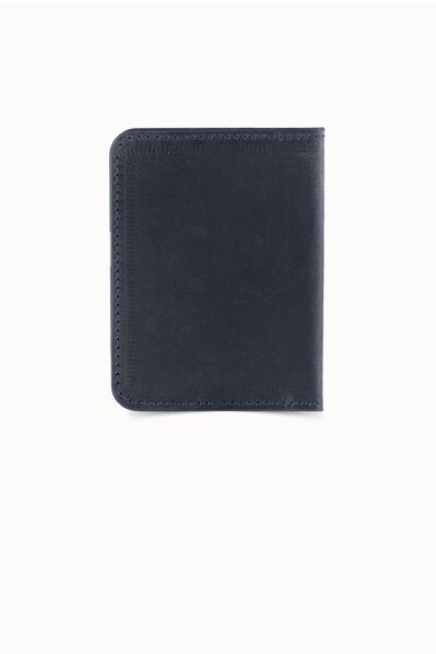 Guard - Guard Deer Printed Antique Navy Blue Leather Card Holder (1)