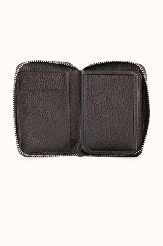 Guard Fermuarlı Kahve Deri Cüzdan