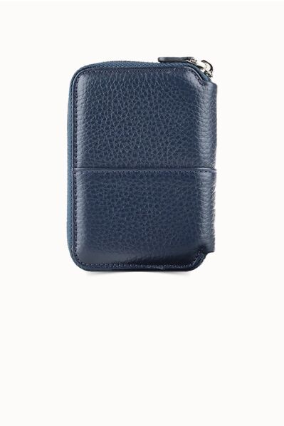 Guard - Guard Fermuarlı Lacivert Deri Mini Cüzdan (1)