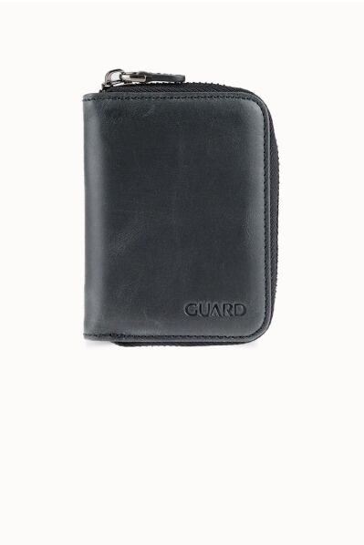 Guard - Guard Genuine Leather Antique Black Card Holder