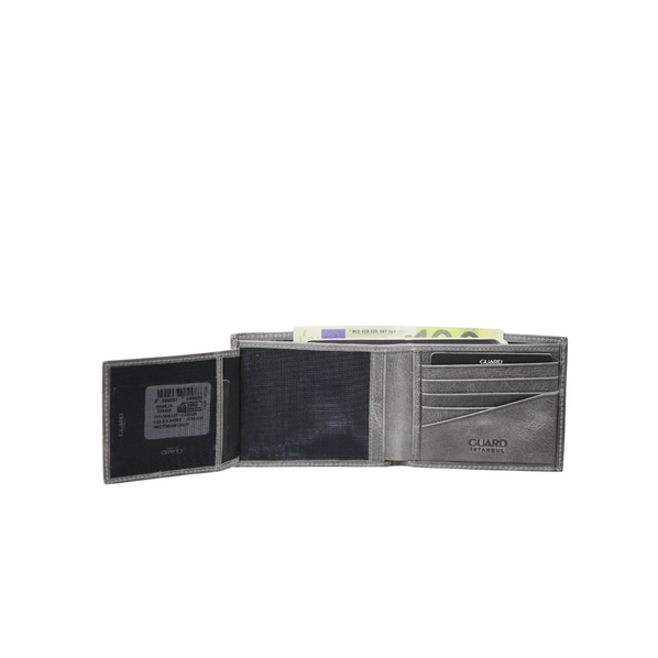Guard Gri Tiguan Crazy Deri Erkek Cüzdanı - Thumbnail