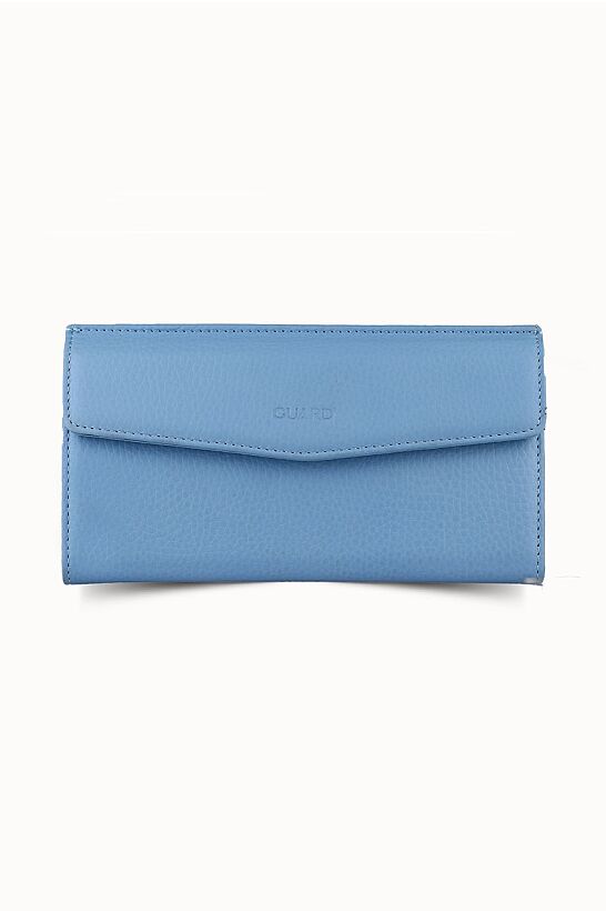 Guard Ice Blue Leather Women's Wallet with Phone Entry
