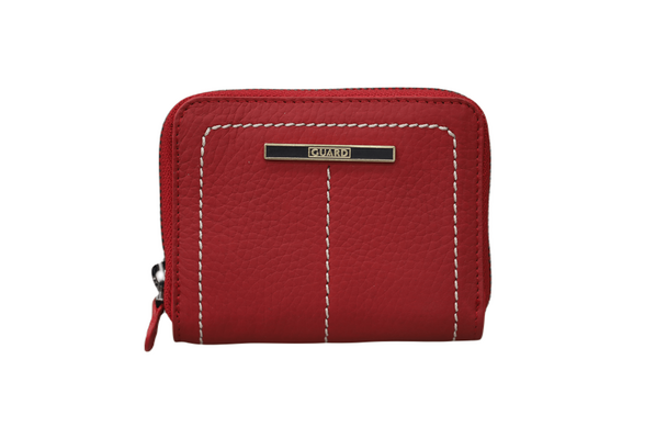 Guard - Guard Kırmızı guti Mat Dikiş detaylı Fermuarlı cüzdan /el pörtföyü