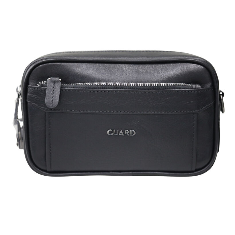 Guard Kristal Siyah Hakiki Deri Şifreli El Çantası