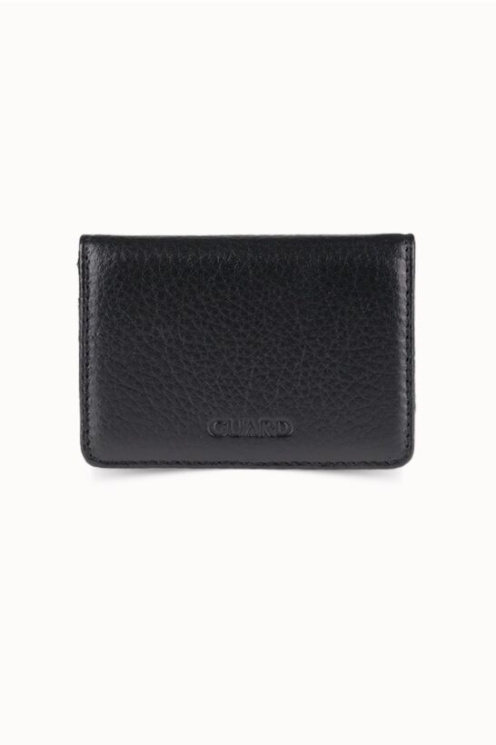 Guard Magnetic Small Size Black Leather Card Holder/Business Card Holder