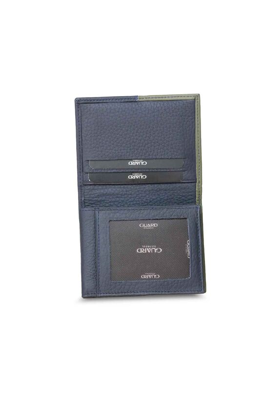 Guard Matte Khaki Green - Navy Blue Leather Men's Wallet