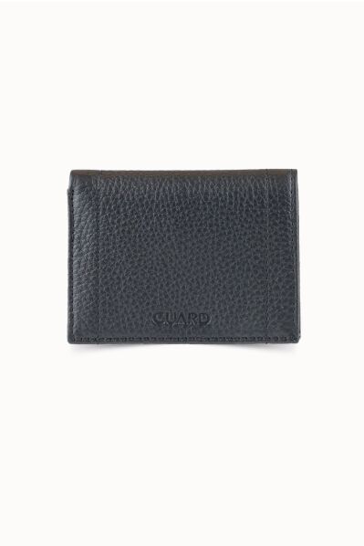 Guard - Guard Minimal Black Leather Men's Wallet