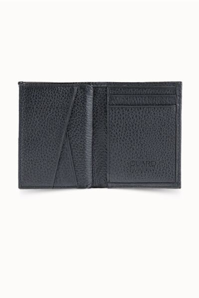 Guard Minimal Black Leather Men's Wallet - Thumbnail