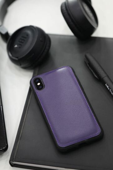 Guard - Guard Mor Saffiano Deri iPhone X / XS Kılıfı Guard - Guard Mor Saffiano Deri iPhone X / XS Kılıfı