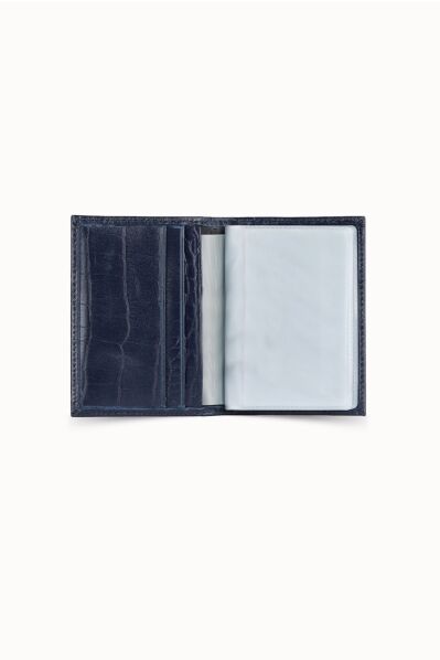 Guard - Guard Navy Blue Croco Patterned Elastic Sport Card Holder (1)