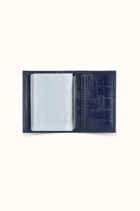 Guard Navy Blue Croco Patterned Elastic Sport Card Holder