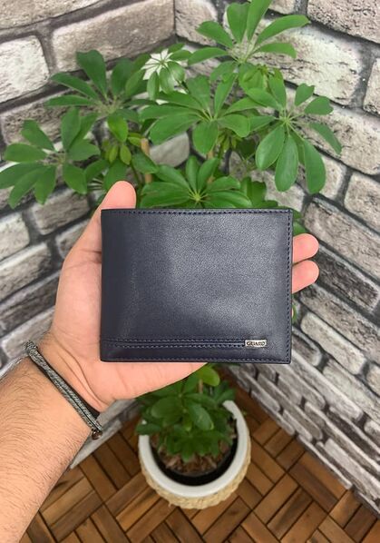 Guard Navy Blue Horizontal Leather Men's Wallet - Thumbnail