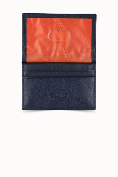 Guard Navy Blue Nappa Leather Card Holder - Thumbnail