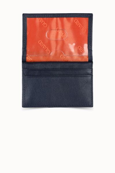 Guard Navy Blue Nappa Leather Card Holder - Thumbnail