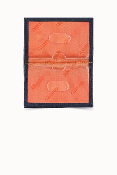 Guard Navy Blue Nappa Leather Card Holder - Thumbnail