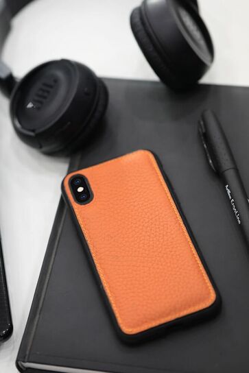 Guard - Guard Orange Leather iPhone X / XS Case