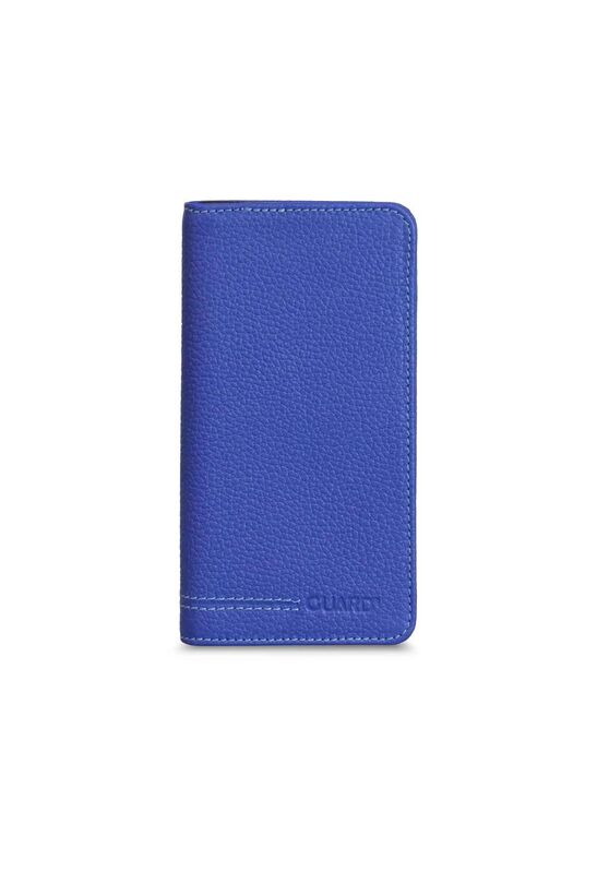 Guard Blue Black Leather Portfolio Wallet with Phone Entry