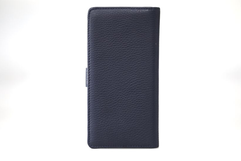 Guard Covered Leather Hand Portfolio with Telephone Entry- Navy Blue