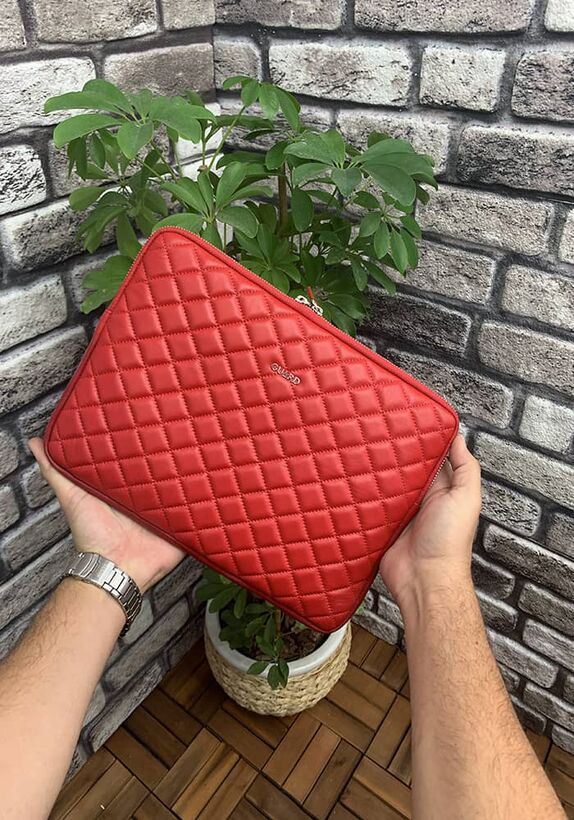 Guard Red Capitone Clutch Bag