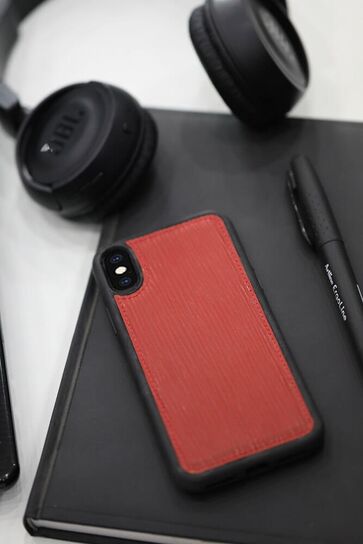 Guard - Guard Red Road Patterned Leather iPhone X / XS Case