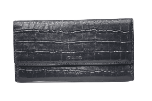 Guard - Guard Siyah Croco Baskılı Çek çantası/ El çantası