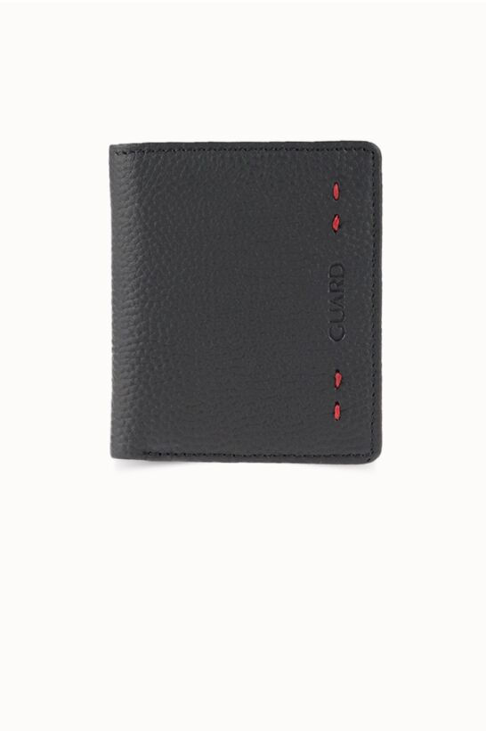 Guard Siyah Guti Mat Yatay Mini Cüzdan
