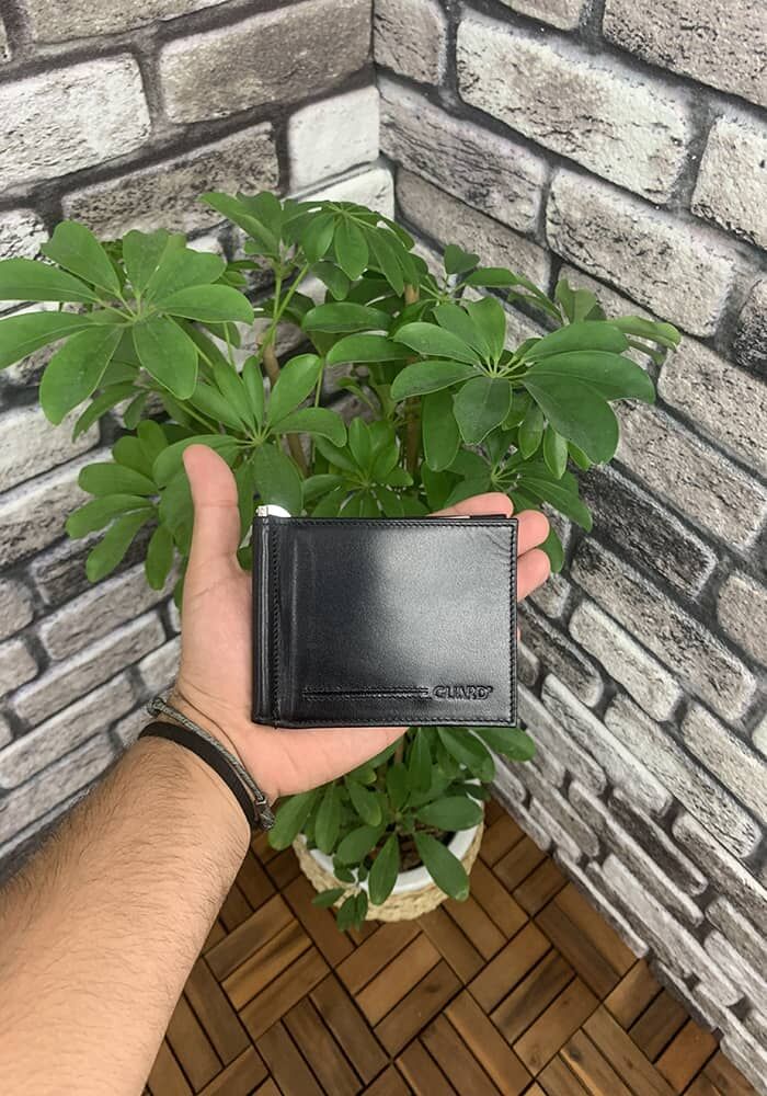 Hakiki Deri Siyah/Kırmızı Klipsli Kartlık (T1104)