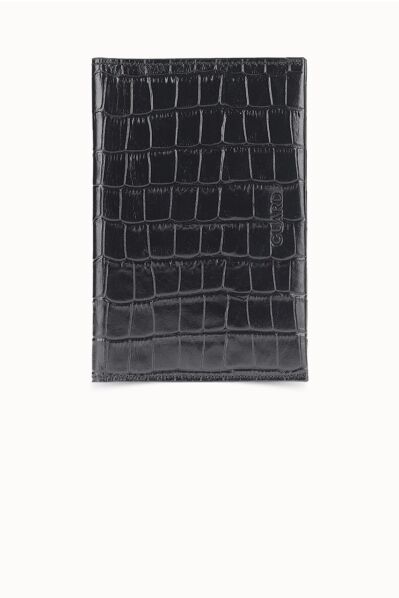 Guard - Guard Croco Baskılı Siyah Pasaport Kılıfı