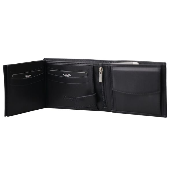 Guard Siyah Temi Bozuk Para Bölmeli Deri Erkek Cüzdanı - Thumbnail