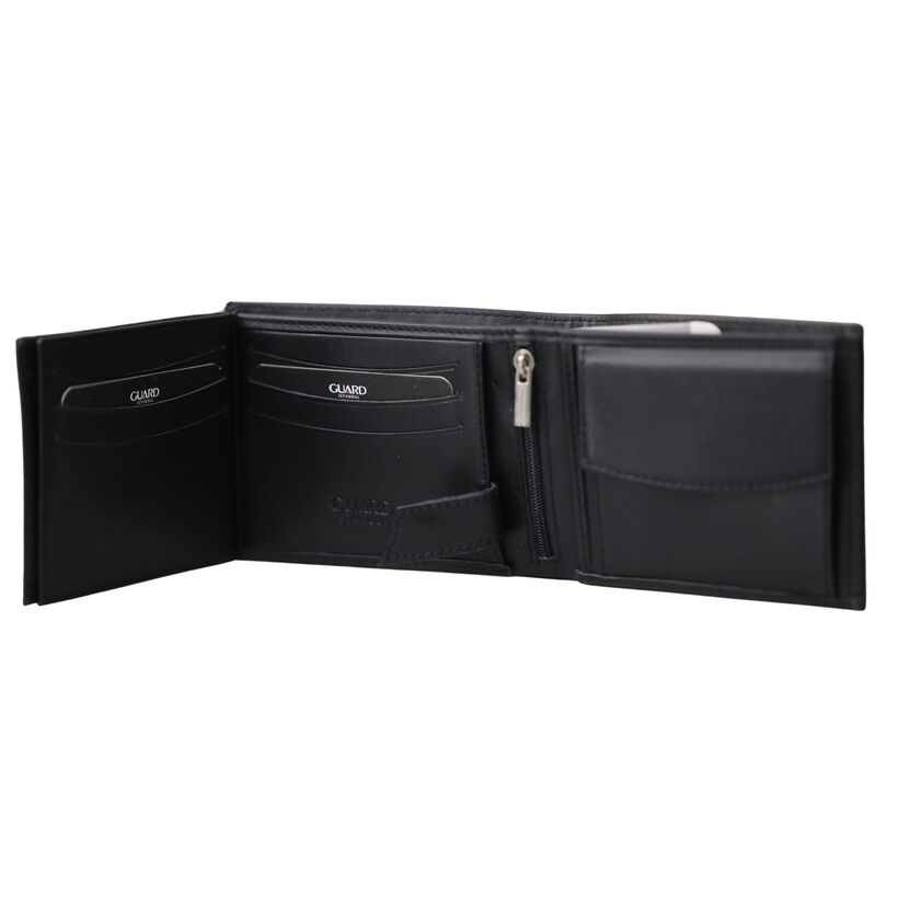 Guard Siyah Temi Bozuk Para Bölmeli Deri Erkek Cüzdanı