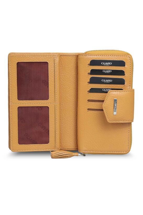 Guard Small Size Mustard Yellow Leather Women's Wallet