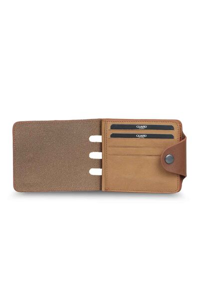 Guard Flip Sport Leather Horizontal Men's Wallet - Tan - Thumbnail