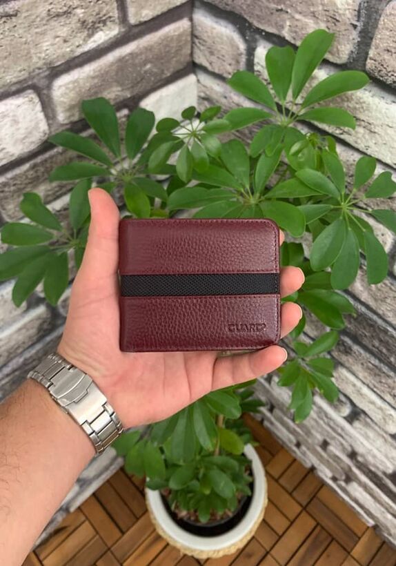 Guard Burgundy Sport Striped Leather Men's Wallet