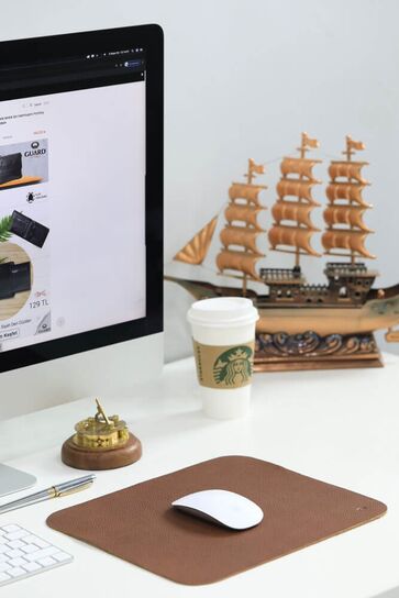 Guard - Guard Tan Leather Mouse Pad 30 x 27 Cm