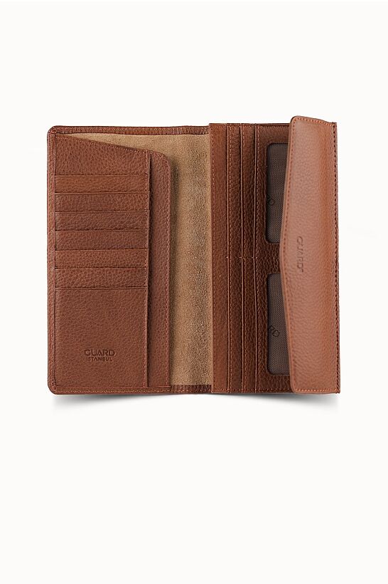 Guard Tan Leather Women's Wallet with Phone Entry
