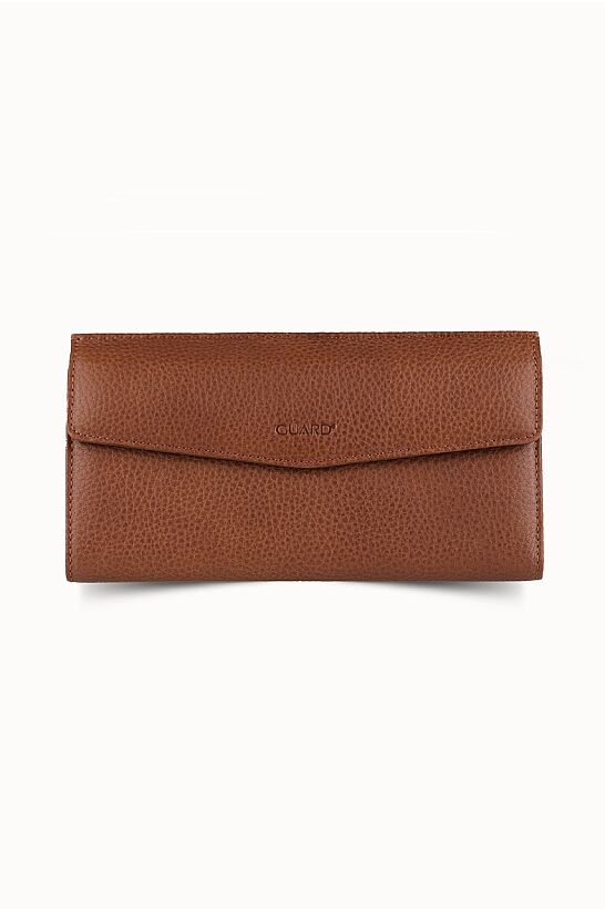 Guard Tan Leather Women's Wallet with Phone Entry