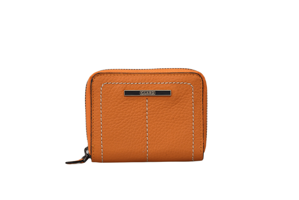 Guard - Guard Turuncu guti Mat Dikiş detaylı Fermuarlı cüzdan /el pörtföyü