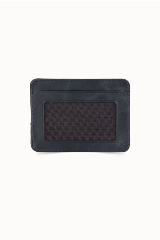 Guard Vertical Crazy Black Leather Card Holder