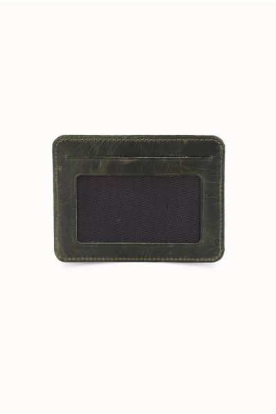 Guard - Guard Vertical Crazy Green Leather Card Holder (1)