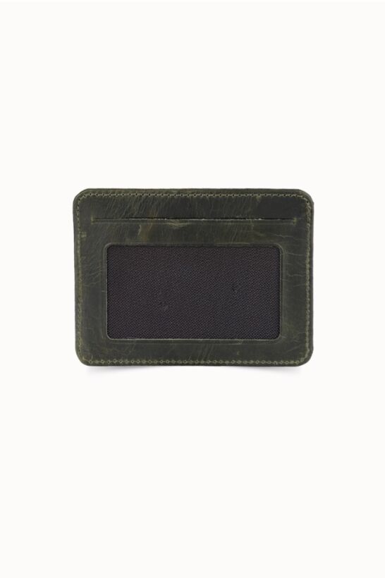Guard Vertical Crazy Green Leather Card Holder