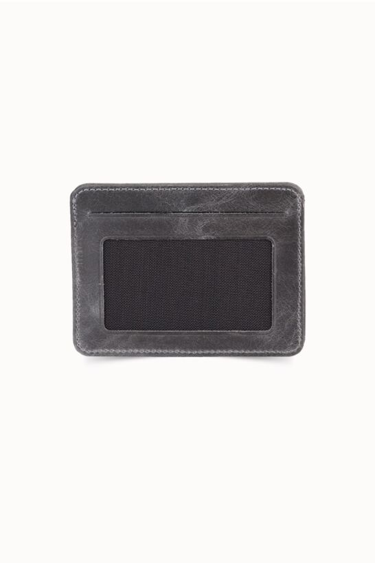 Guard Vertical Crazy Grey Leather Card Holder