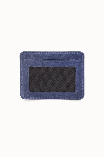 Guard - Guard Vertical Crazy Navy Blue Leather Card Holder (1)