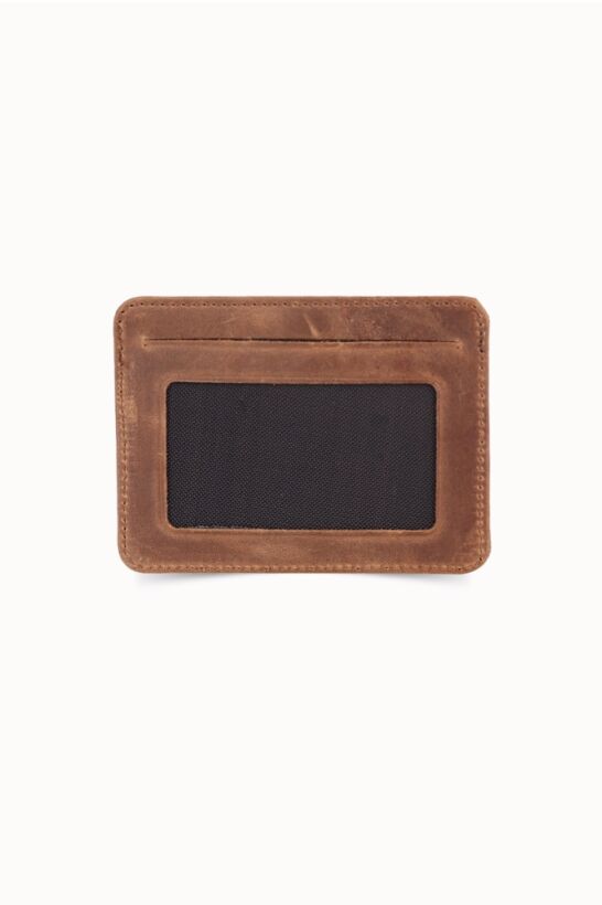 Guard Vertical Crazy Tan Leather Card Holder