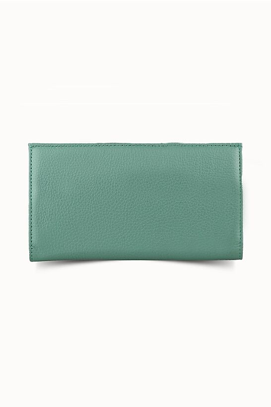 Guard Water Green Leather Women's Wallet with Phone Entry