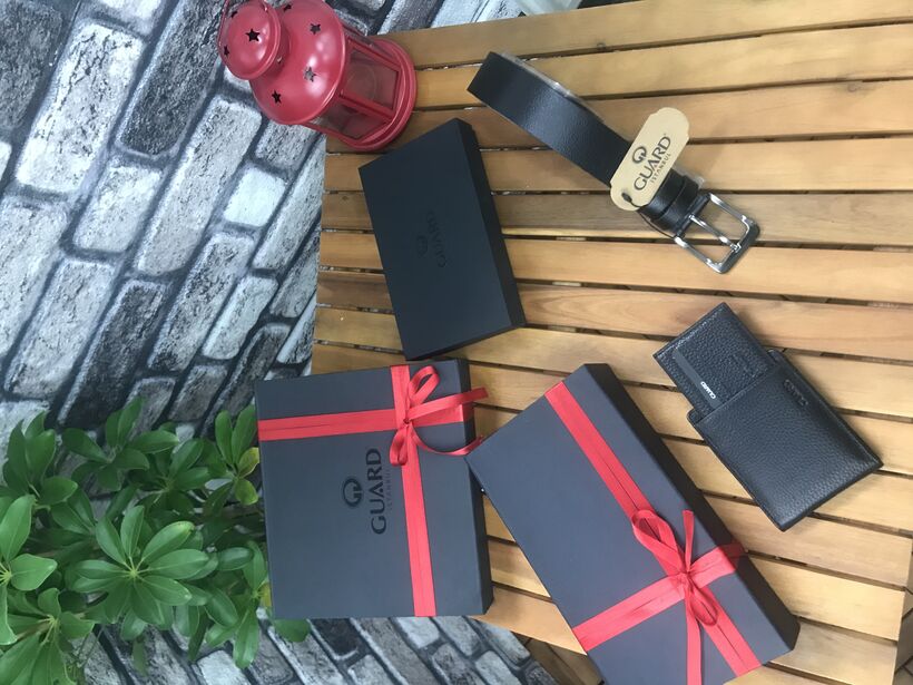 Hakiki Deri Erkek Kemer Cüzdan Seti Özel Hediye Kutulu Siyah